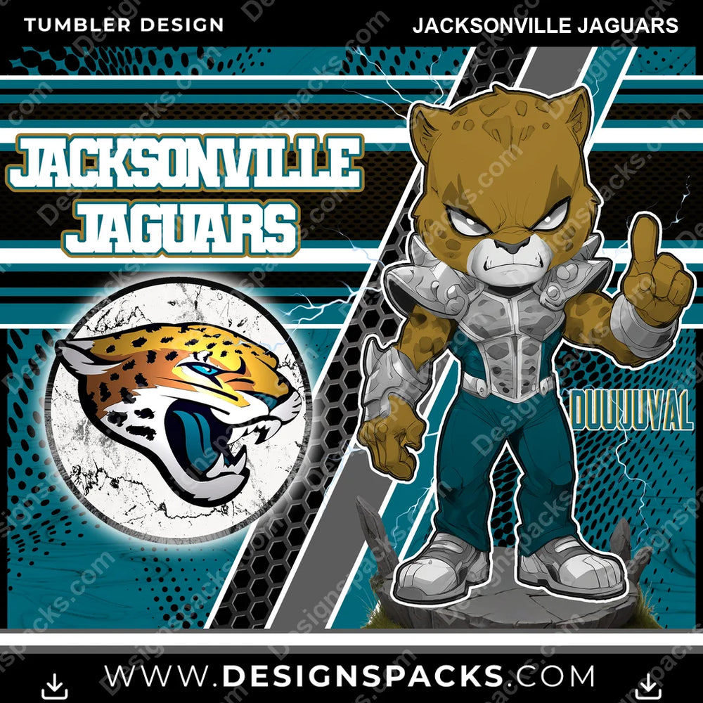 Football Sports Jacksonville Jaguars NFL Football Tumbler Digital Wrap Design Download