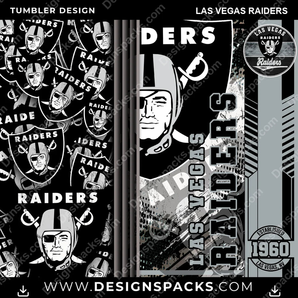 Football Sports Las Vegas Raiders NFL Football Tumbler Digital Wrap Design Download