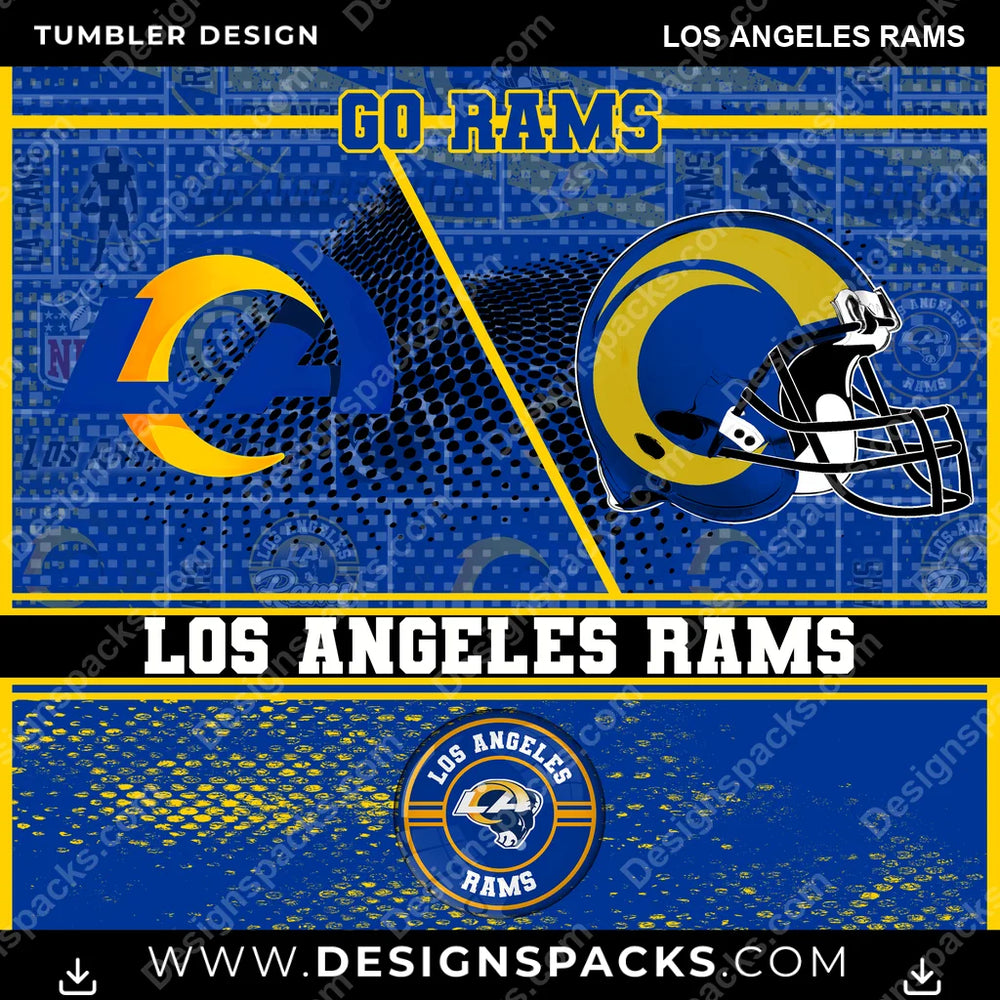 Football Sports Los Angeles Rams NFL Football Tumbler Digital Wrap Design Download