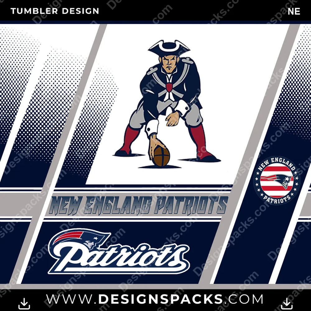Football Sports NE NFL Football Tumbler Digital Wrap Design Download