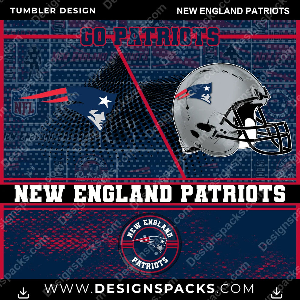 Football Sports New England Patriots NFL Football Tumbler Digital Wrap Design Download