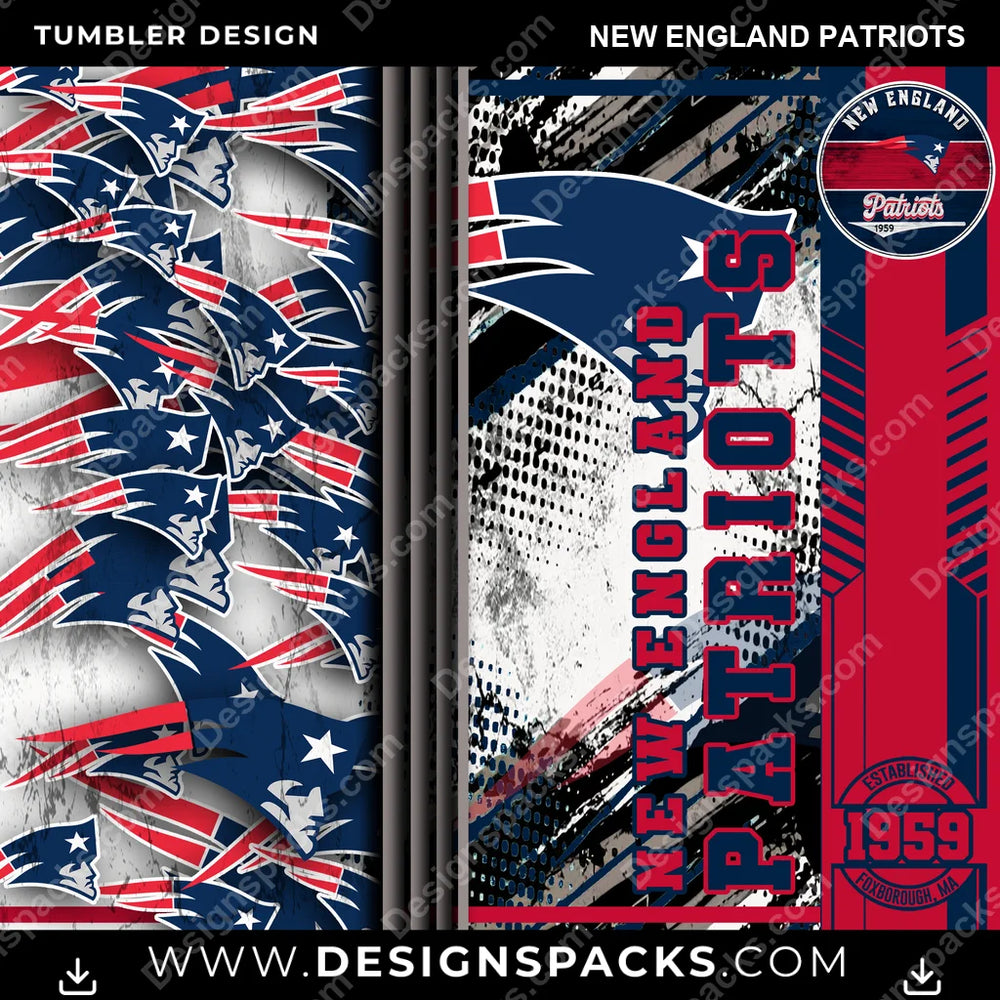 Football Sports New England Patriots NFL Football Tumbler Digital Wrap Design Download