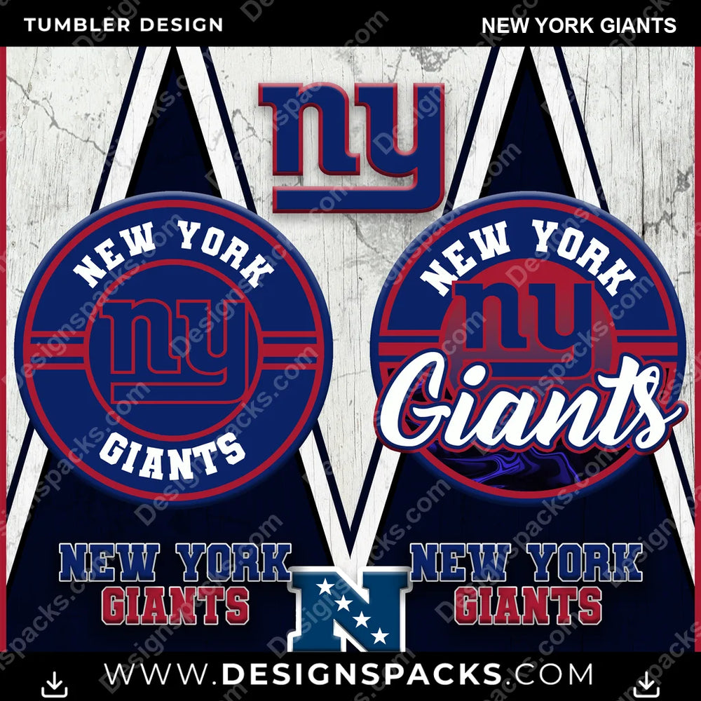 Football Sports New York Giants NFL Football Tumbler Digital Wrap Design Download