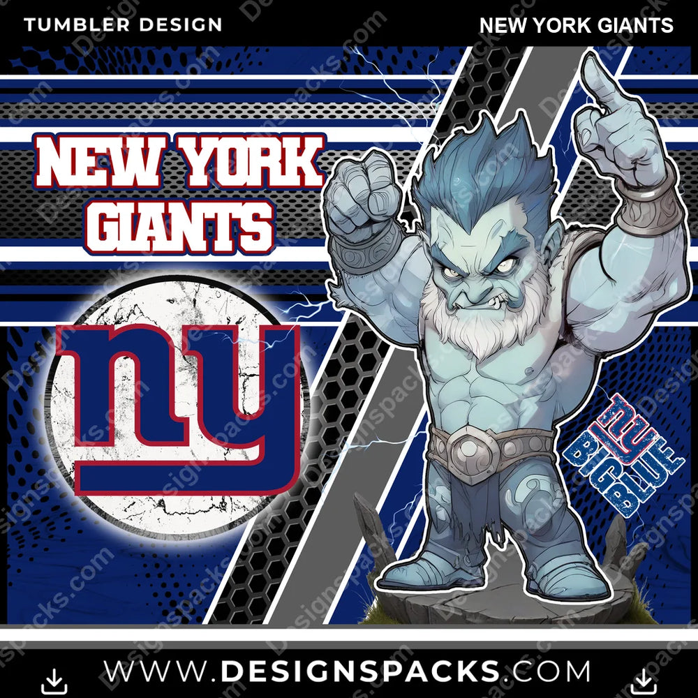 Football Sports New York Giants NFL Football Tumbler Digital Wrap Design Download