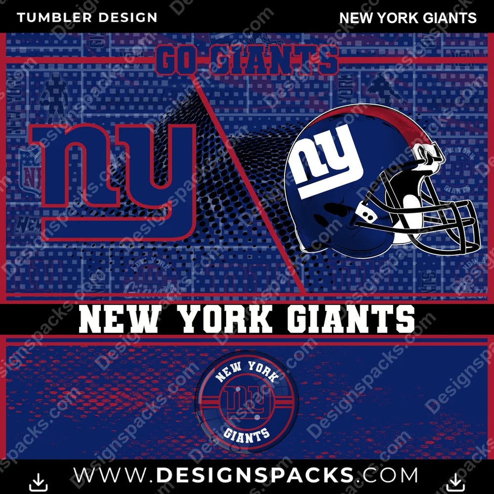 Football Sports New York Giants NFL Football Tumbler Digital Wrap Design Download