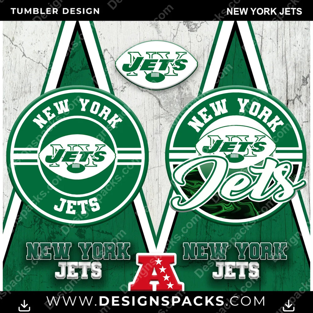 Football Sports New York Jets NFL Football Tumbler Digital Wrap Design Download