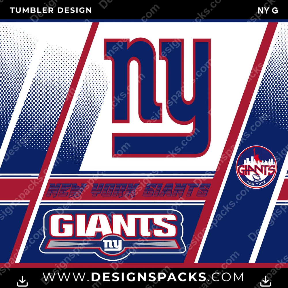 Football Sports NY G NFL Football Tumbler Digital Wrap Design Download
