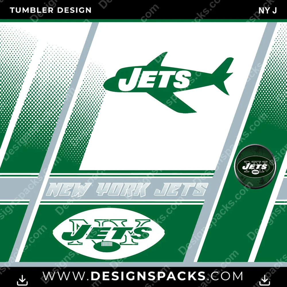 Football Sports NY J NFL Football Tumbler Digital Wrap Design Download