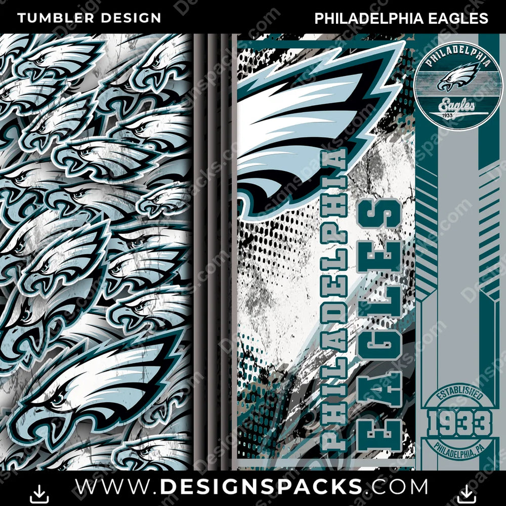 Football Sports Philadelphia Eagles NFL Football Tumbler Digital Wrap Design Download