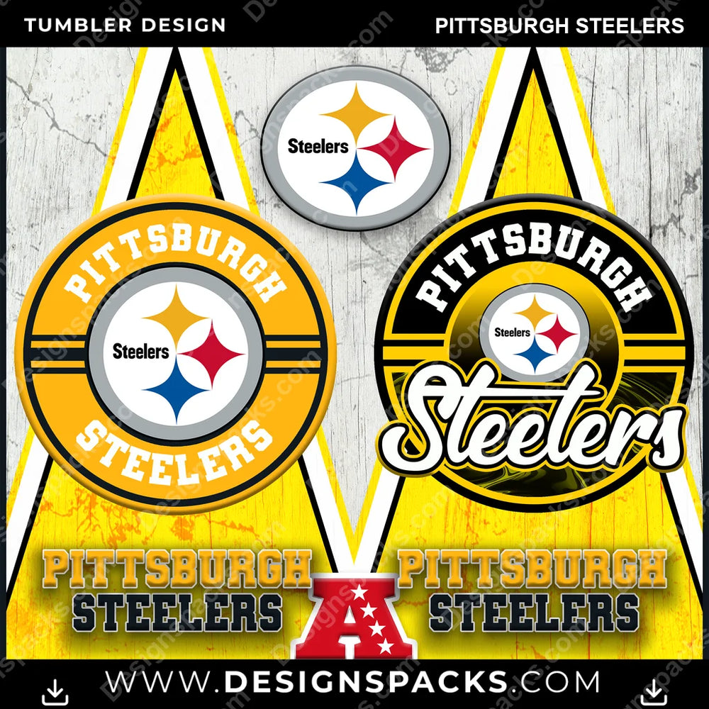 Football Sports Pittsburgh Steelers NFL Football Tumbler Digital Wrap Design Download