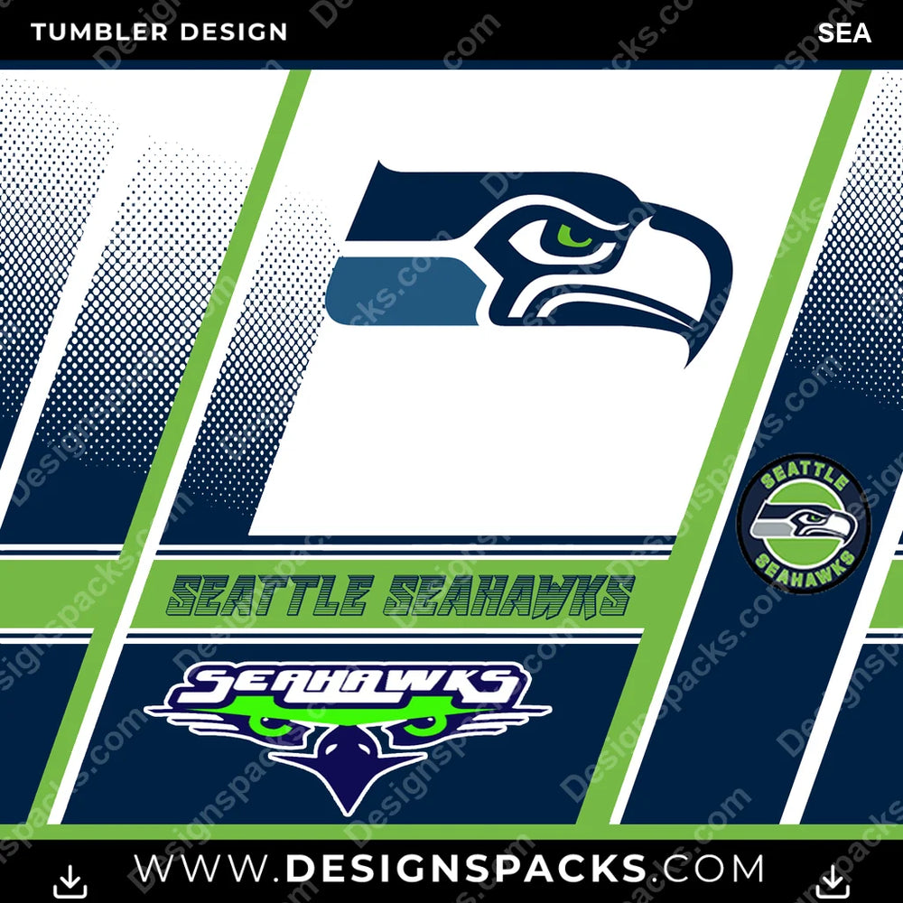 Football Sports SEA NFL Football Tumbler Digital Wrap Design Download
