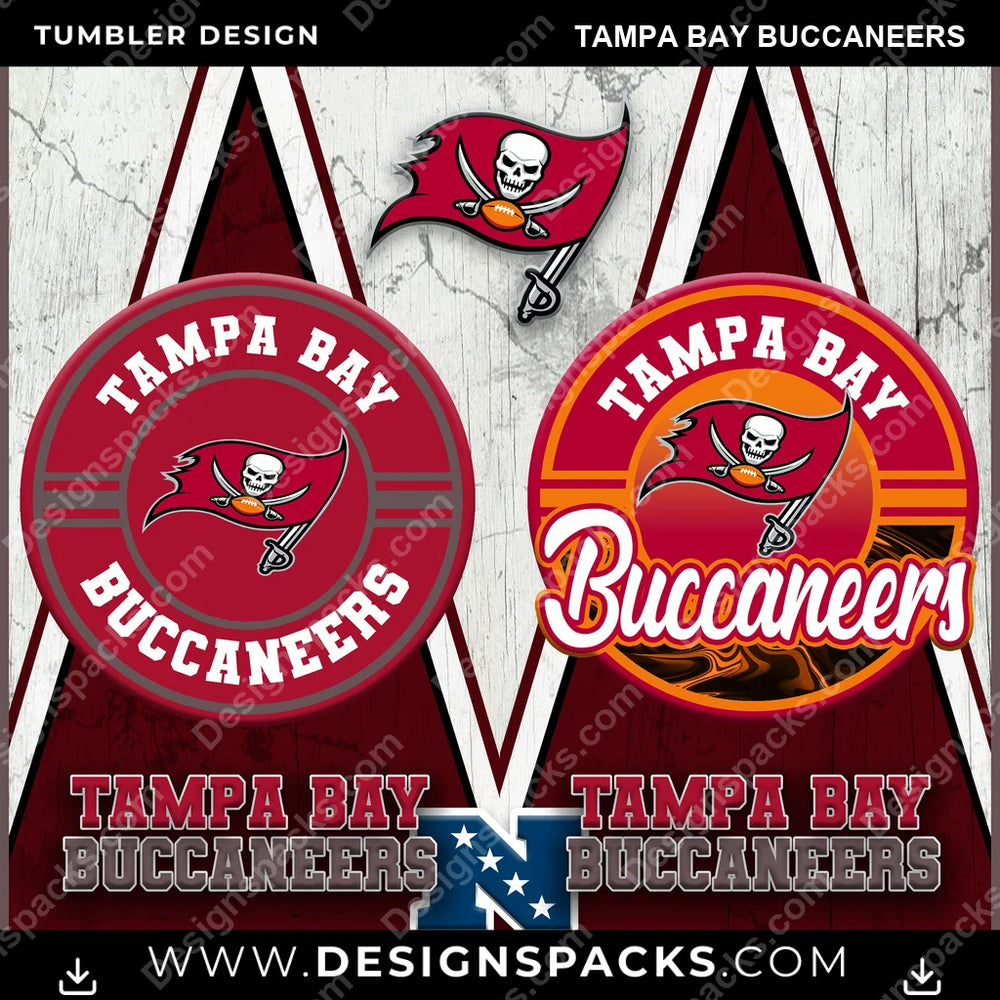 Football Sports Tampa Bay Buccaneers NFL Football Tumbler Digital Wrap Design Download