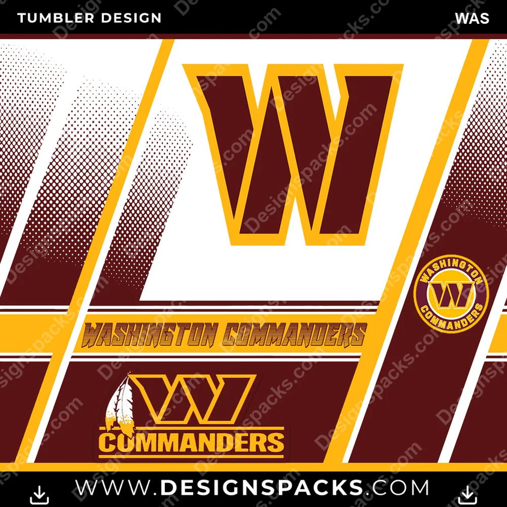 Football Sports WAS NFL Football Tumbler Digital Wrap Design Download