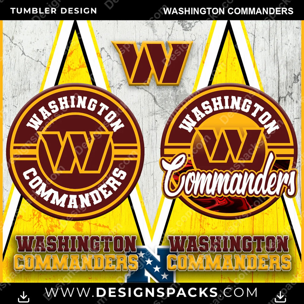 Football Sports Washington Commanders NFL Football Tumbler Digital Wrap Design Download
