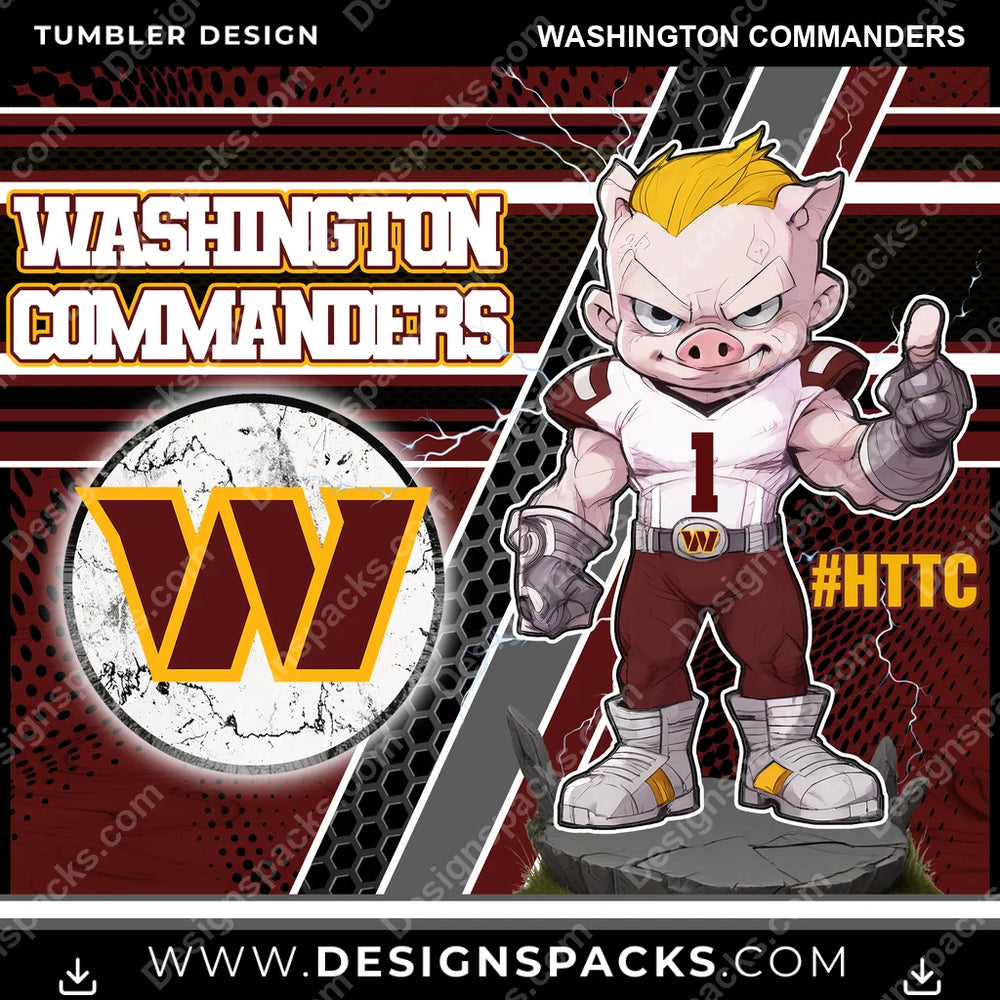 Football Sports Washington Commanders NFL Football Tumbler Digital Wrap Design Download