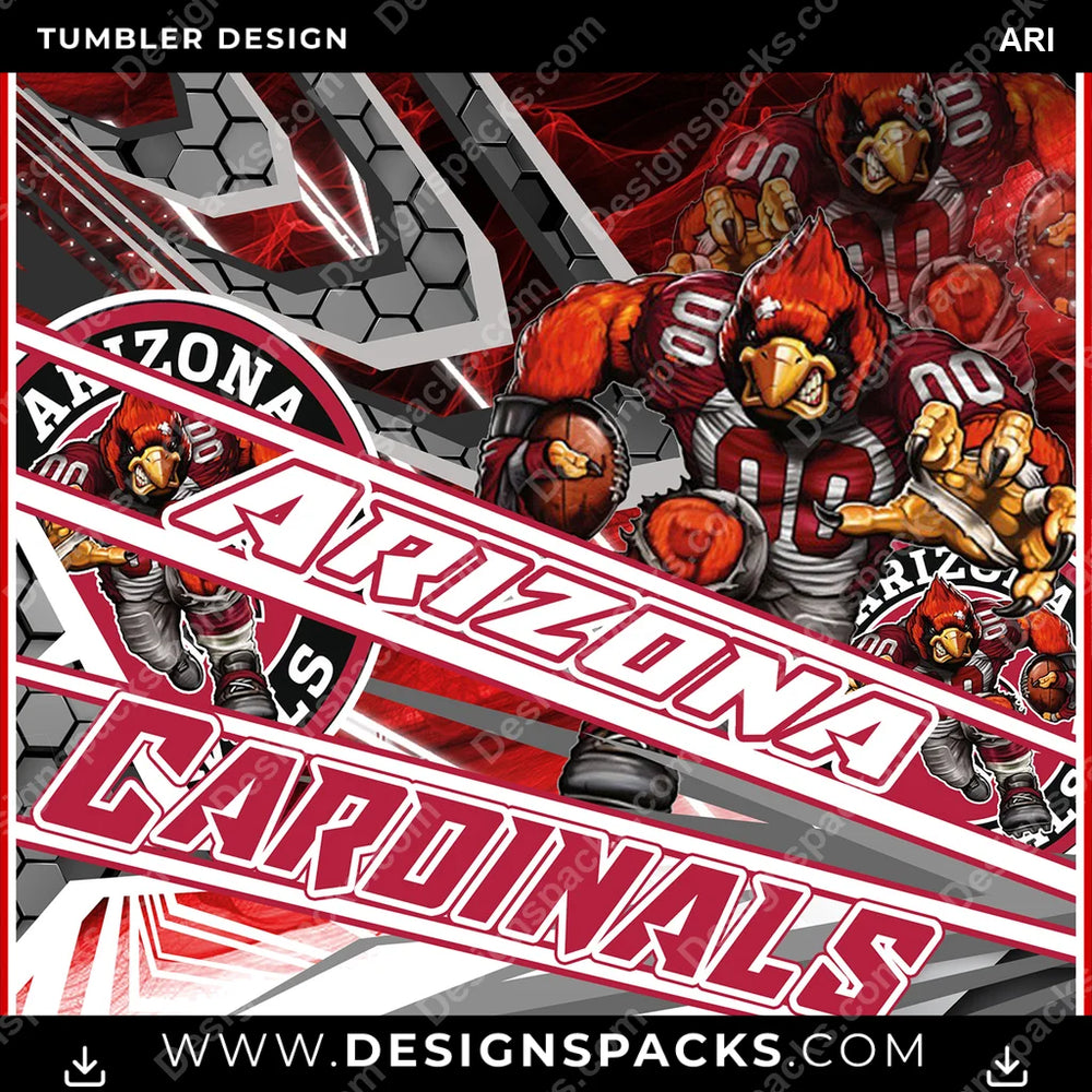 Football Sporty ARI NFL Football Tumbler Digital Wrap Design Download
