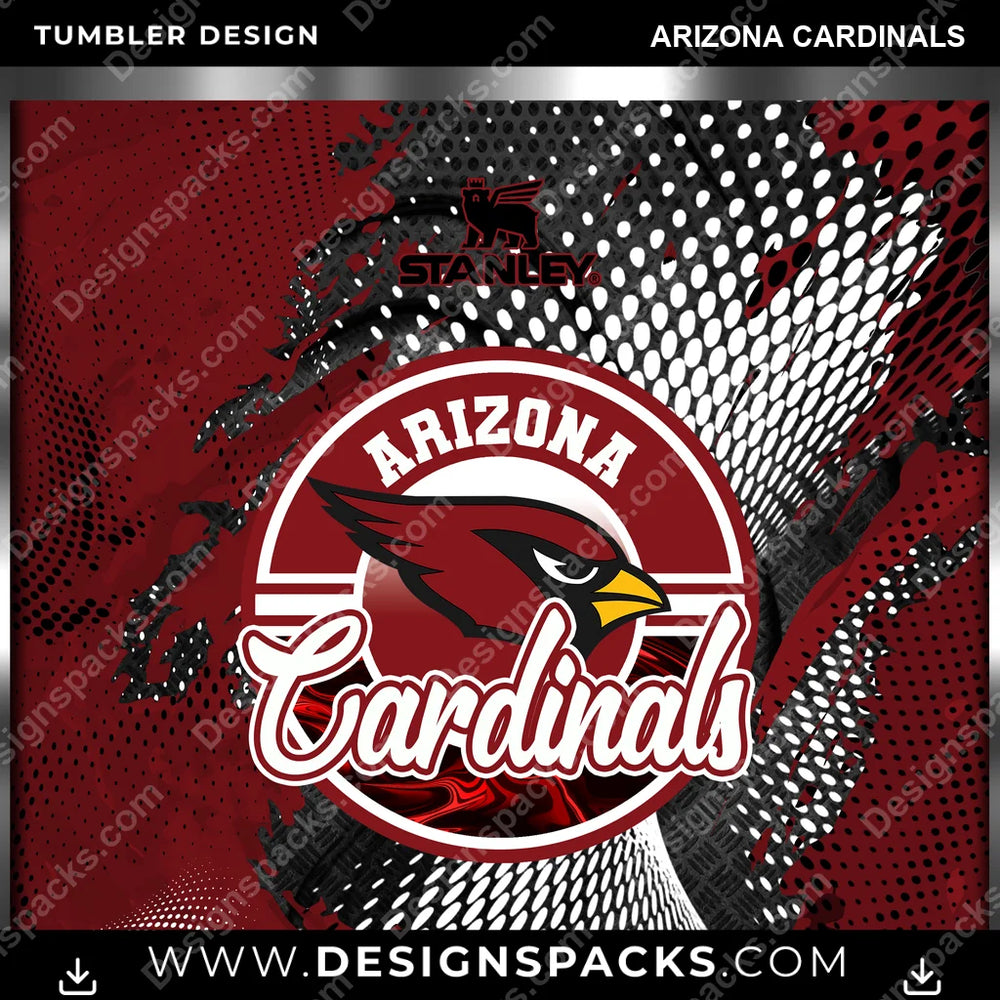 Football Stanley Arizona Cardinals NFL Football Tumbler Digital Wrap Design Download