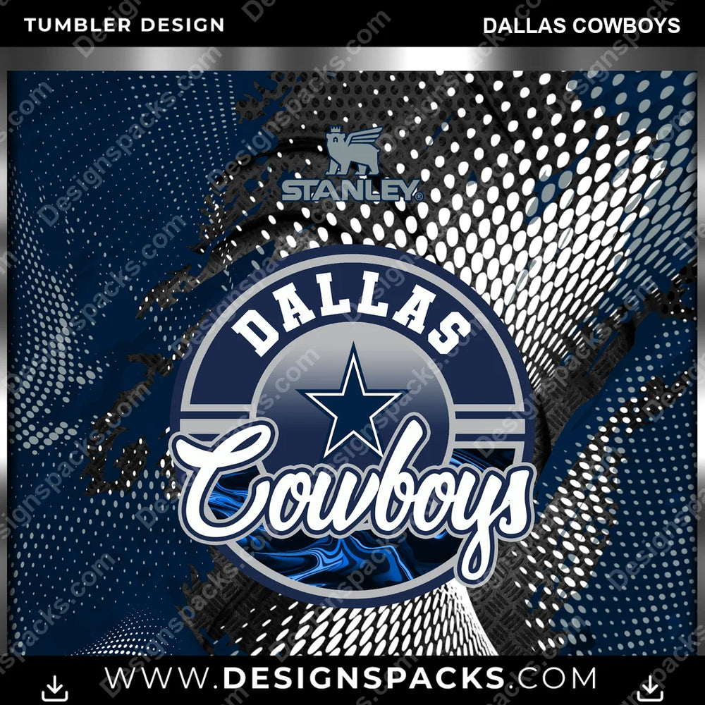 Football Stanley Dallas Cowboys NFL Football Tumbler Digital Wrap Design Download