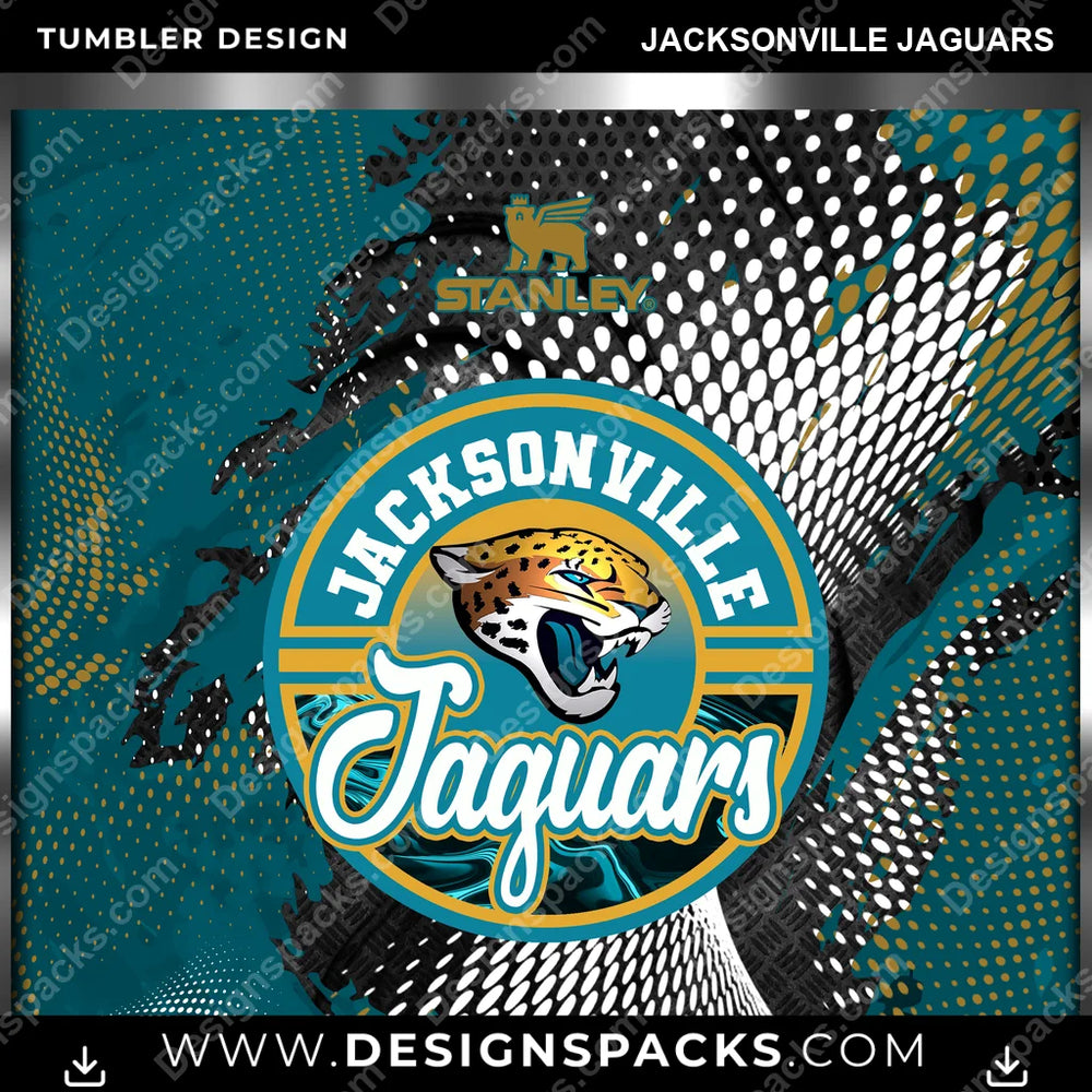 Football Stanley Jacksonville Jaguars NFL Football Tumbler Digital Wrap Design Download