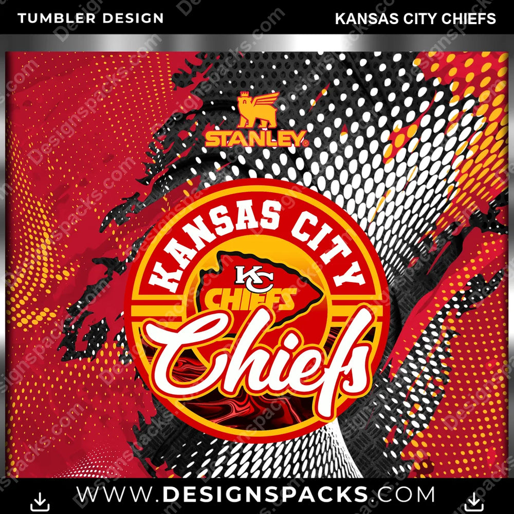 Football Stanley Kansas City Chiefs NFL Football Tumbler Digital Wrap Design Download