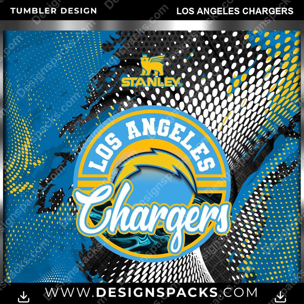 Football Stanley Los Angeles Chargers NFL Football Tumbler Digital Wrap Design Download