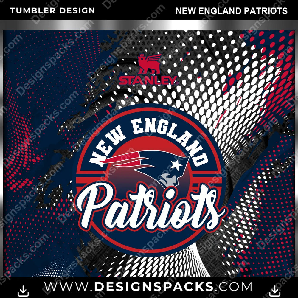 Football Stanley New England Patriots NFL Football Tumbler Digital Wrap Design Download