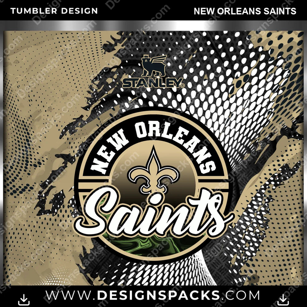 Football Stanley New Orleans Saints NFL Football Tumbler Digital Wrap Design Download