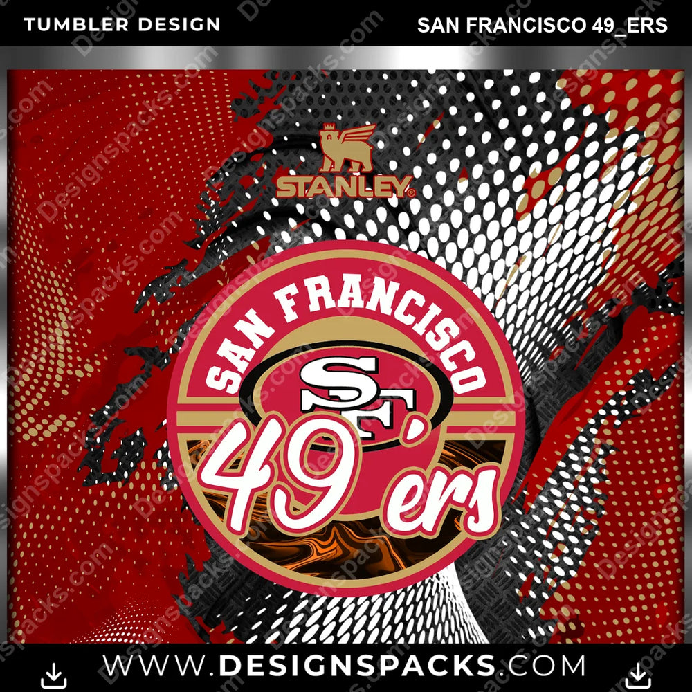 Football Stanley San Francisco 49ers NFL Football Tumbler Digital Wrap Design Download