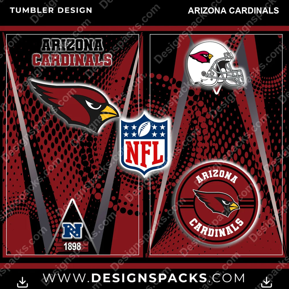 Football Team Logo Arizona Cardinals NFL Football Tumbler Digital Wrap Design Download