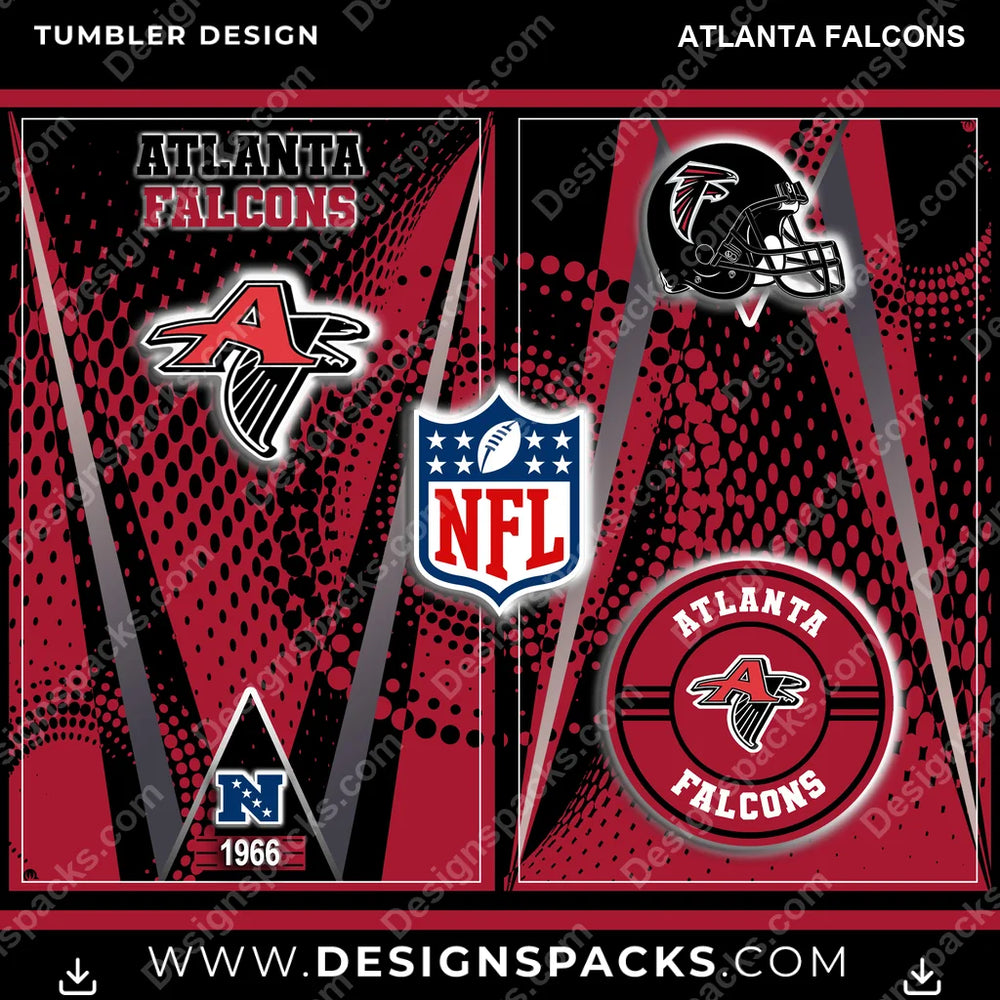 Football Team Logo Atlanta Falcons NFL Football Tumbler Digital Wrap Design Download