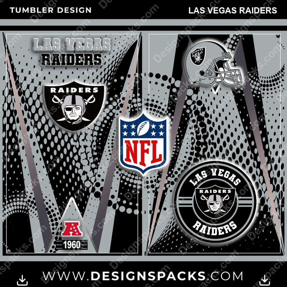 Football Team Logo Las Vegas Raiders NFL Football Tumbler Digital Wrap Design Download