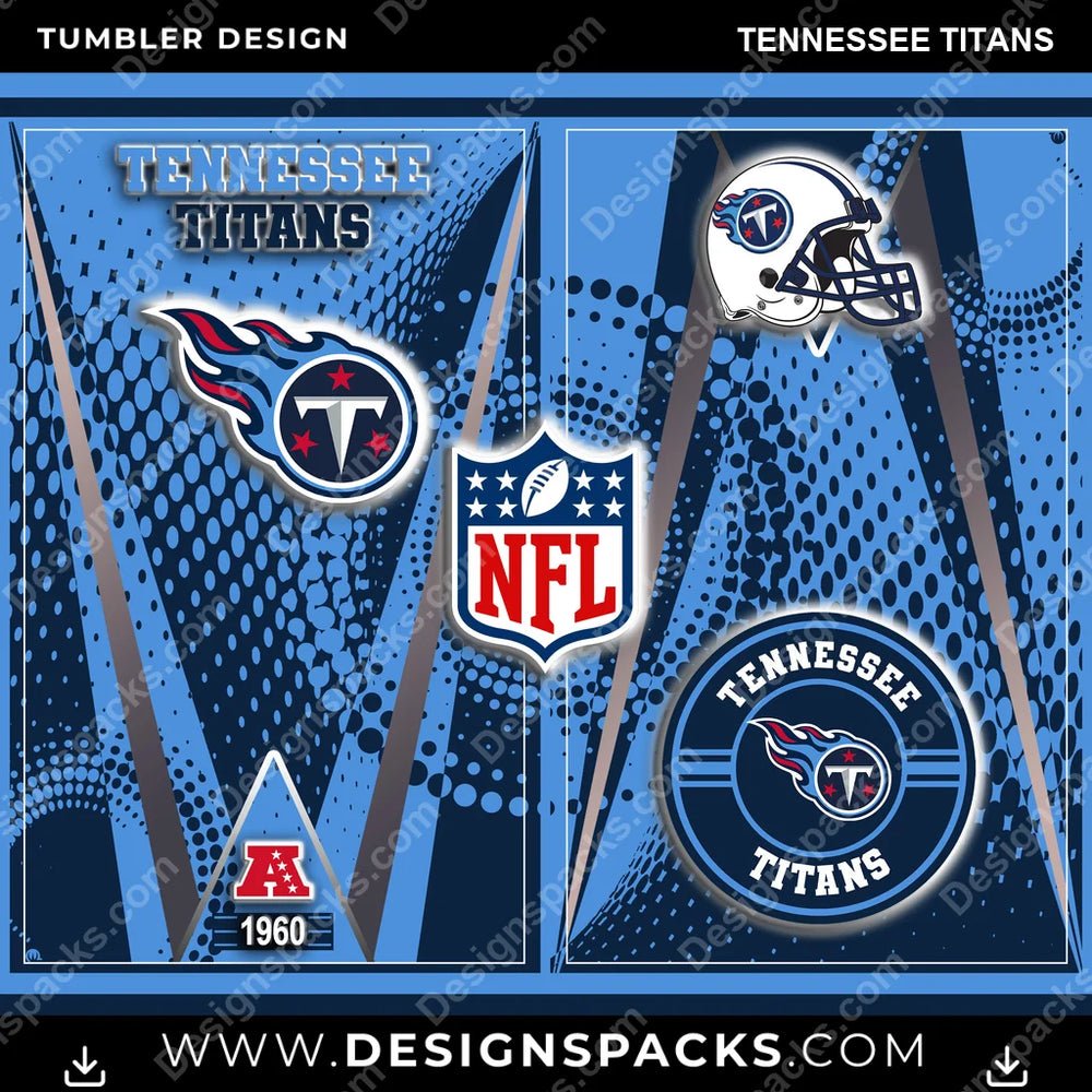 Football Team Logo Tennessee Titans NFL Football Tumbler Digital Wrap Design Download