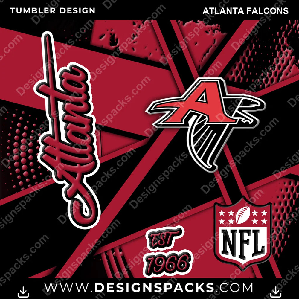 Football Team Sport Atlanta Falcons NFL Football Tumbler Digital Wrap Design Download