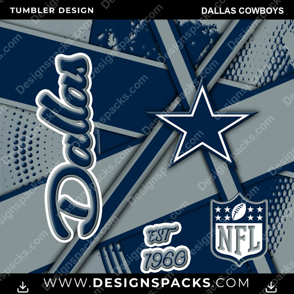 Football Team Sport Dallas Cowboys NFL Football Tumbler Digital Wrap Design Download