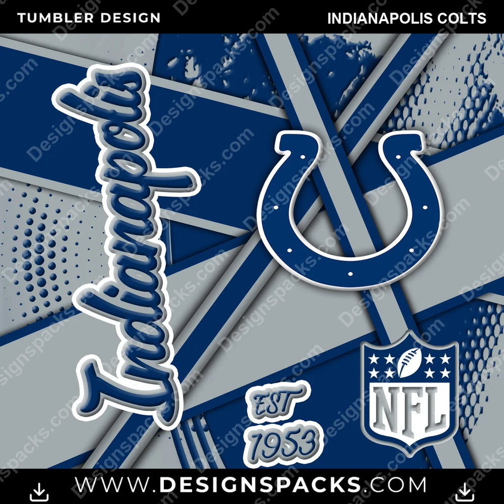 Football Team Sport Indianapolis Colts NFL Football Tumbler Digital Wrap Design Download