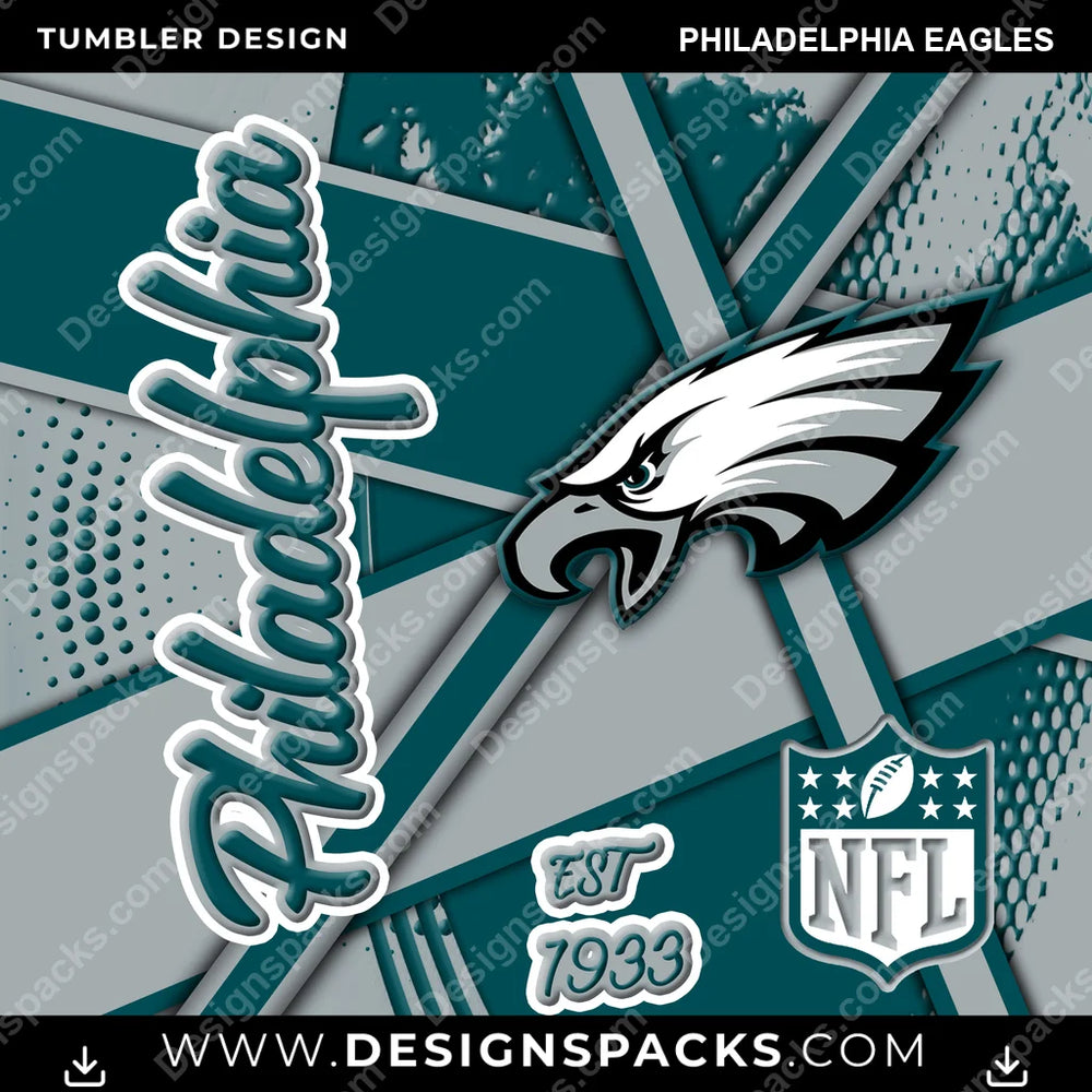 Football Team Sport Philadelphia Eagles NFL Football Tumbler Digital Wrap Design Download