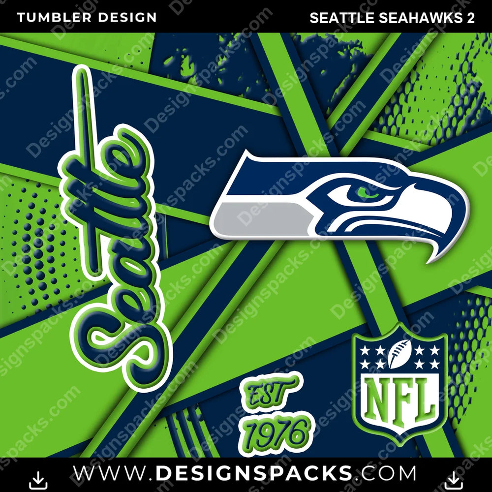 Football Team Sport Seattle Seahawks 2 NFL Football Tumbler Digital Wrap Design Download