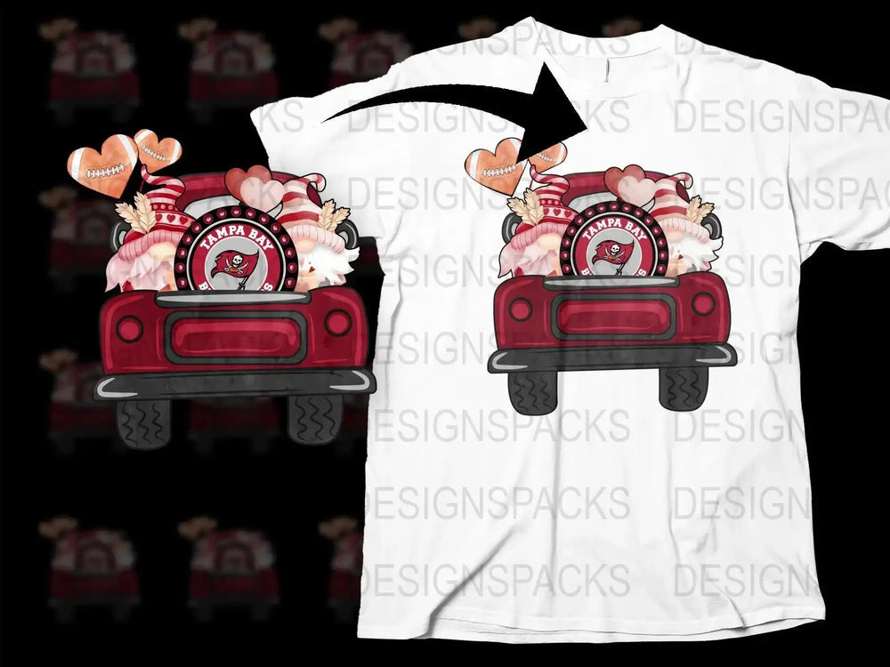 Football Team Valentine Truck Gnome Lovers Png Digital Download