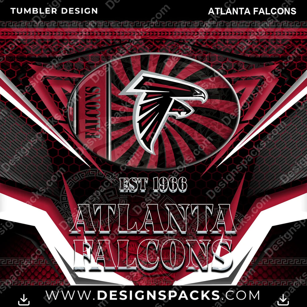 Football Tribal Atlanta Falcons NFL Football Tumbler Digital Wrap Design Download