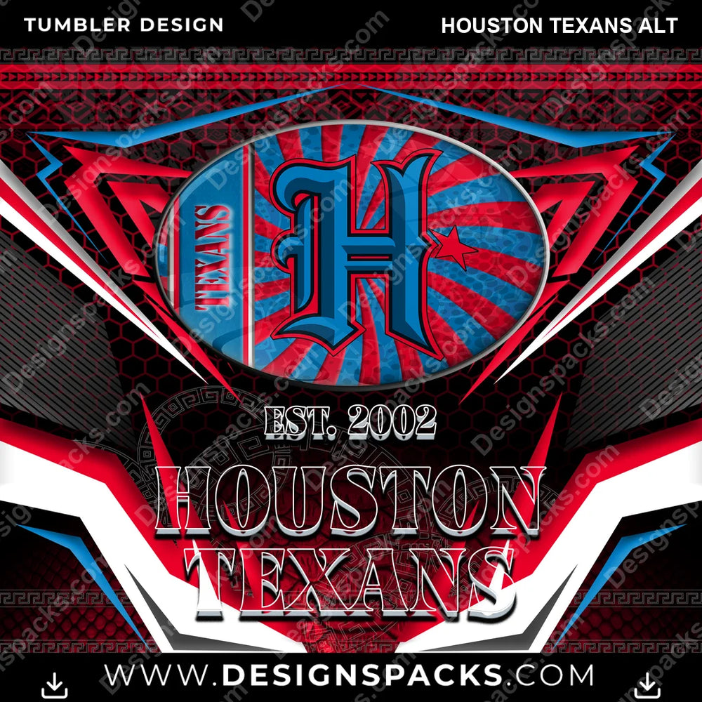 Football Tribal Houston Texans Alt NFL Football Tumbler Digital Wrap Design Download