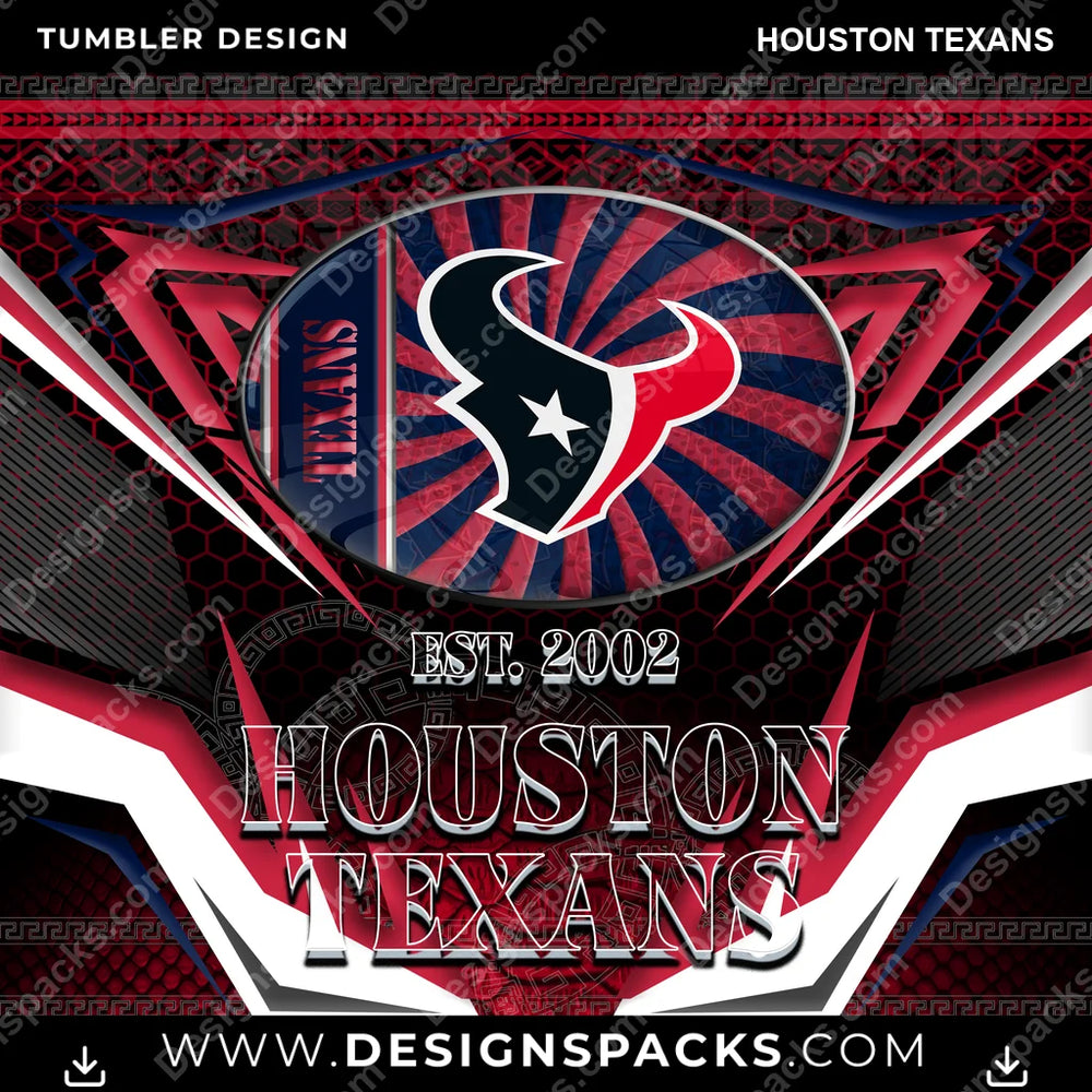 Football Tribal Houston Texans NFL Football Tumbler Digital Wrap Design Download