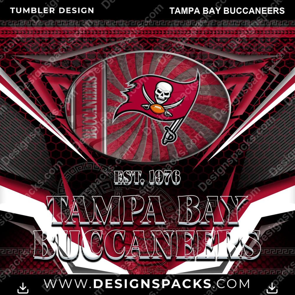 Football Tribal Tampa Bay Buccaneers NFL Football Tumbler Digital Wrap Design Download