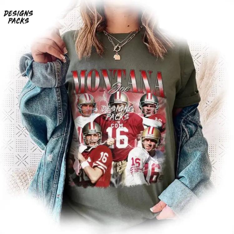 Football Unisex Vintage Joe Montana Png Design