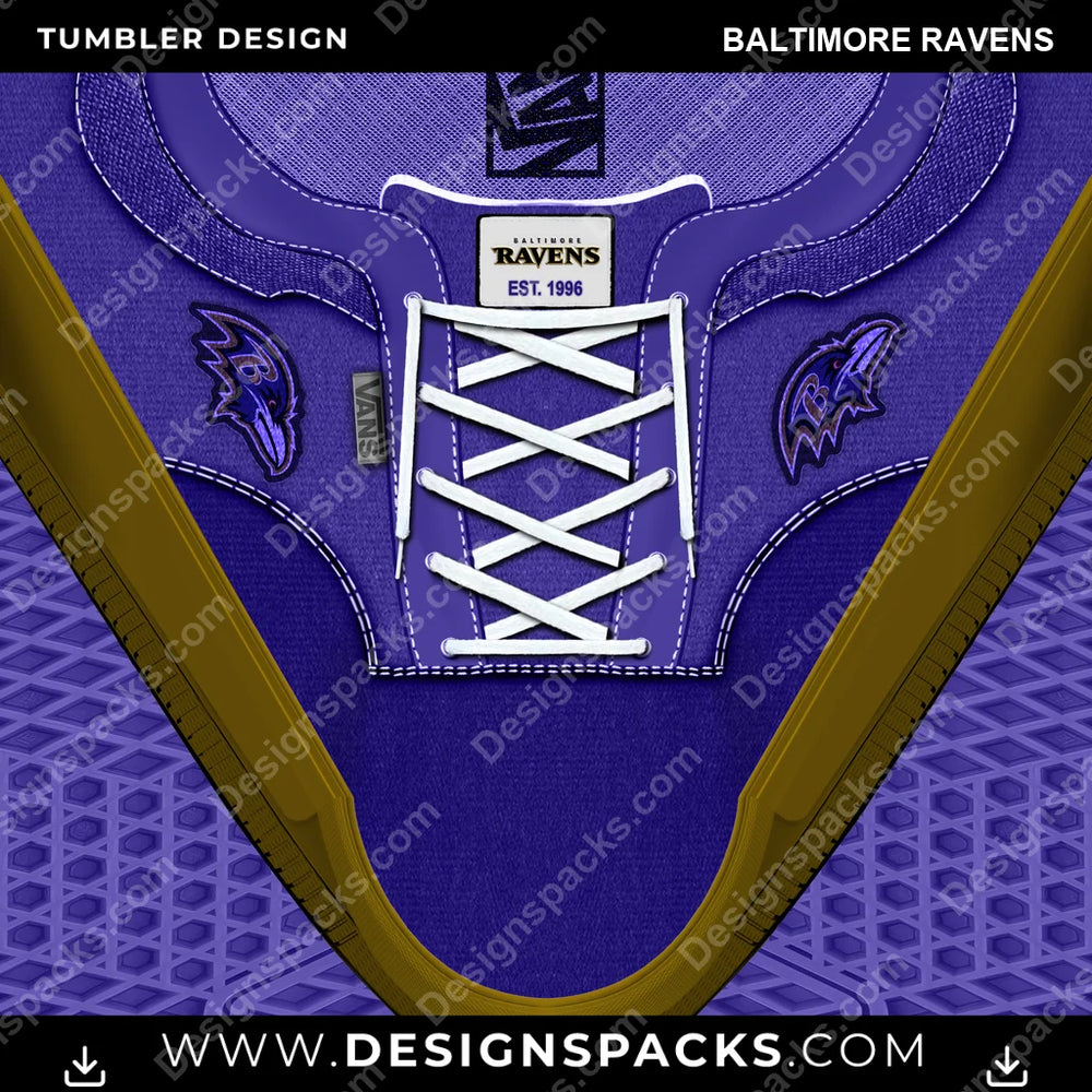 Football VANS Atwood DX Baltimore Ravens NFL Football Tumbler Digital Wrap Design Download