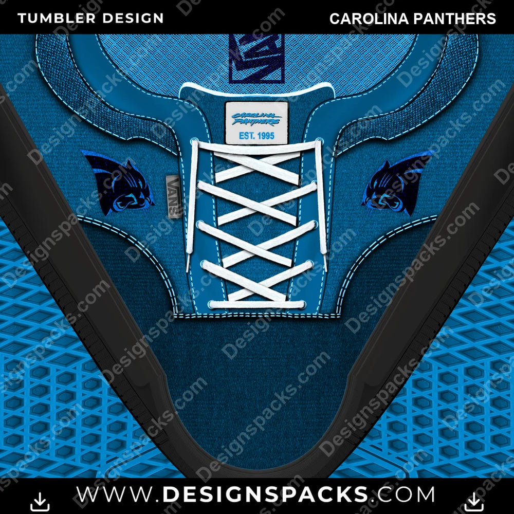 Football VANS Atwood DX Carolina Panthers NFL Football Tumbler Digital Wrap Design Download