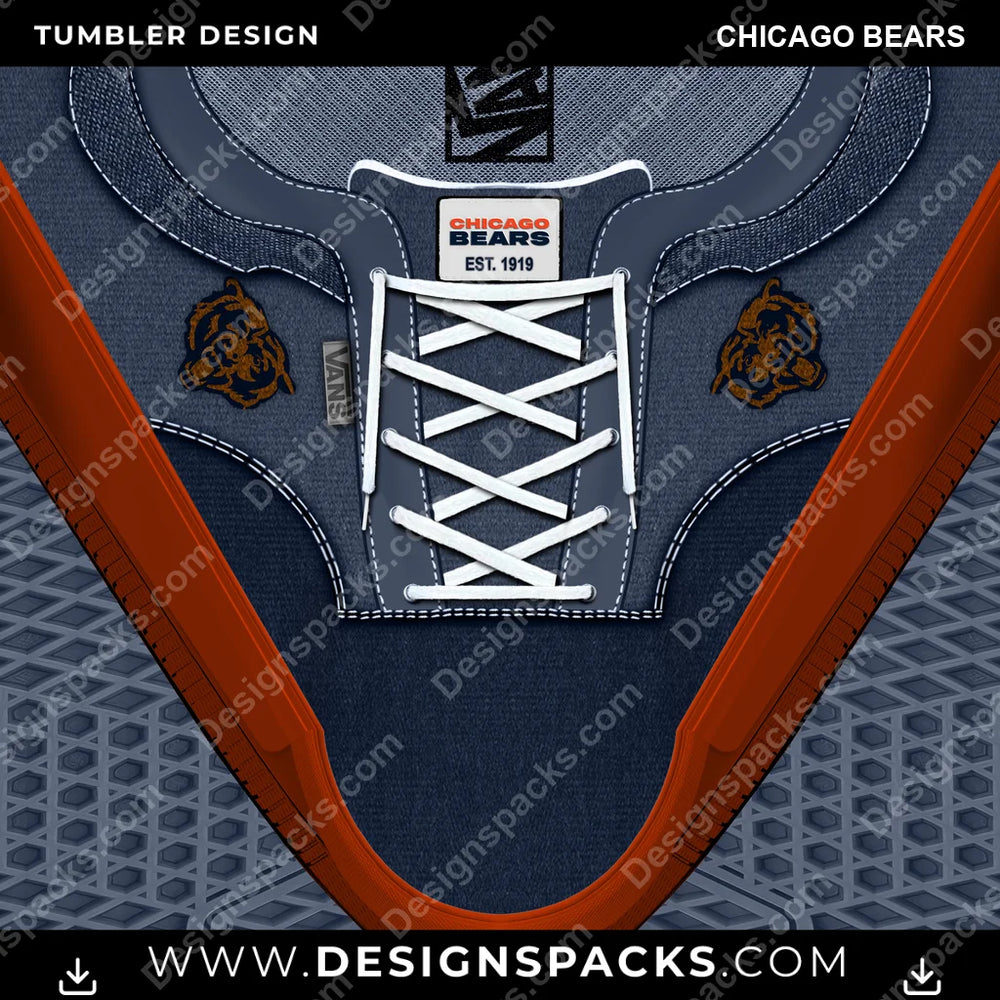 Football VANS Atwood DX Chicago Bears NFL Football Tumbler Digital Wrap Design Download