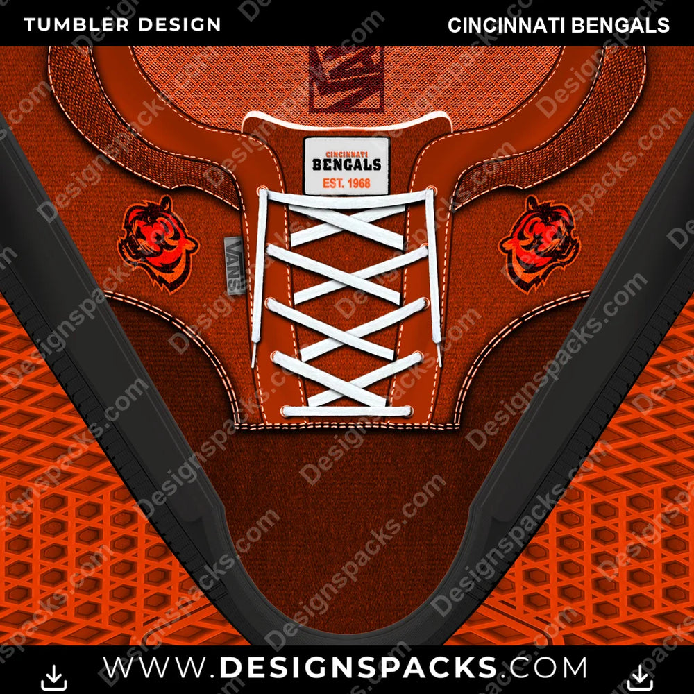 Football VANS Atwood DX Cincinnati Bengals NFL Football Tumbler Digital Wrap Design Download