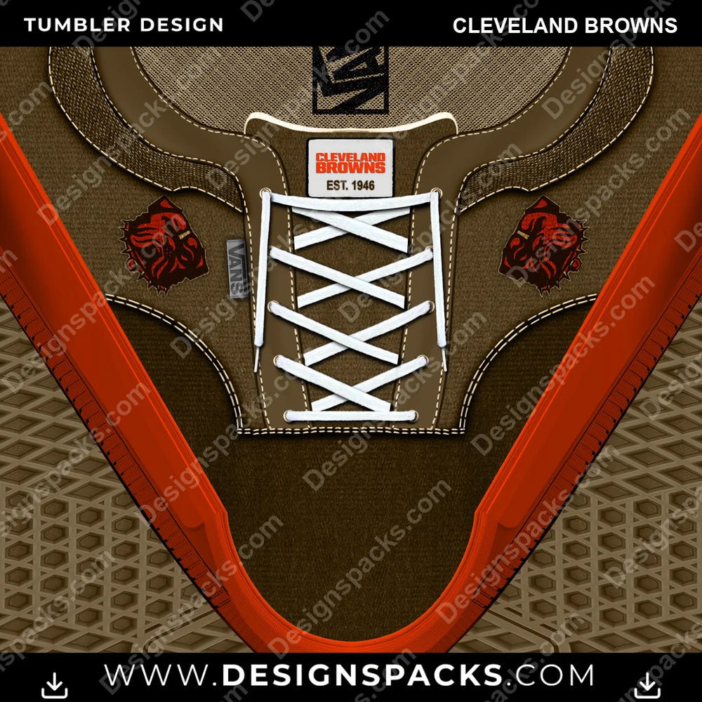 Football VANS Atwood DX Cleveland Browns NFL Football Tumbler Digital Wrap Design Download