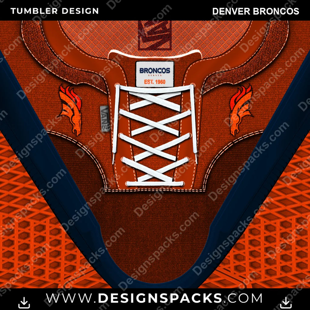 Football VANS Atwood DX Denver Broncos NFL Football Tumbler Digital Wrap Design Download