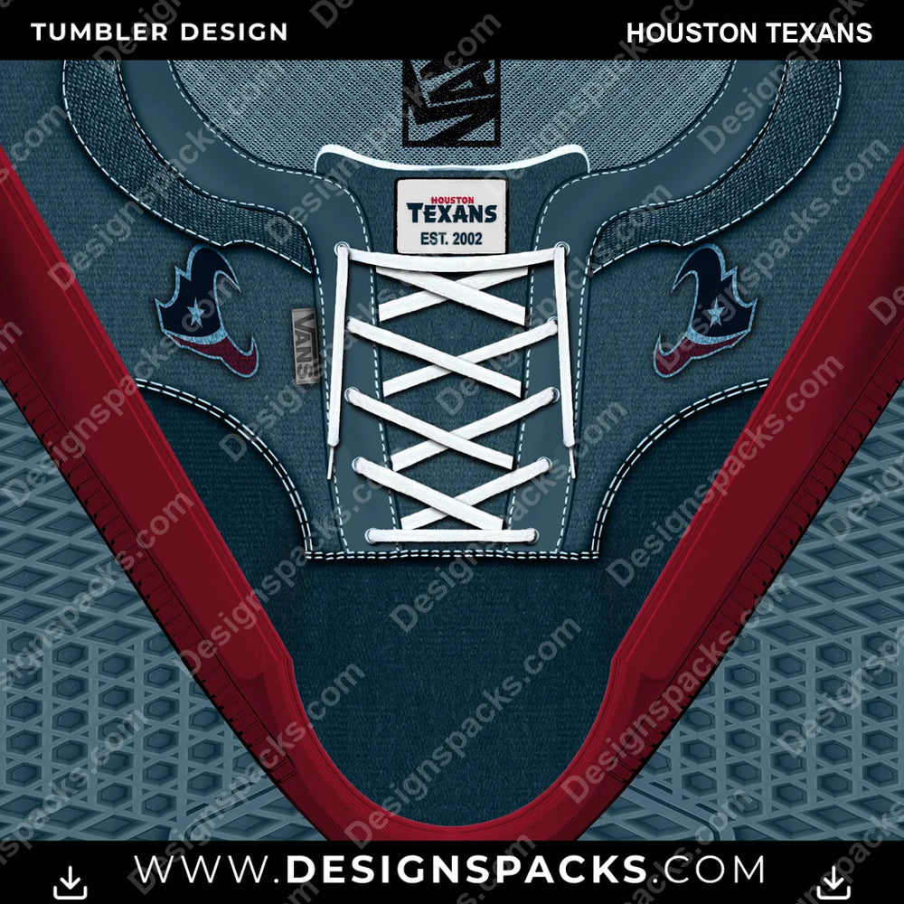 Football VANS Atwood DX Houston Texans NFL Football Tumbler Digital Wrap Design Download